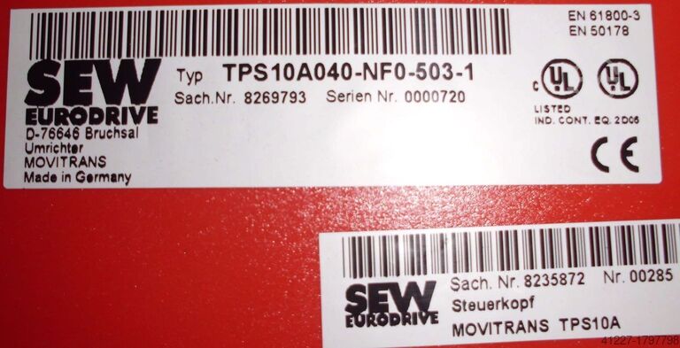 Μετατροπέας συχνότητας SEW-EURODRIVE TPS 10A040-NFO-503-1