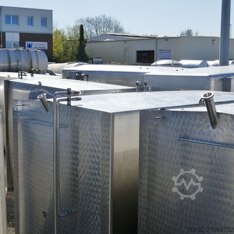 8300 liter koelbare kubische opslagtank van V2A met 2 interne koelplaten  9429