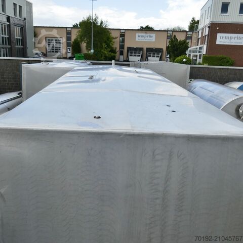 13.650 liter verwarmbare/koelbare kubische opslagtank van V2A met 3 interne koelplaten  9419