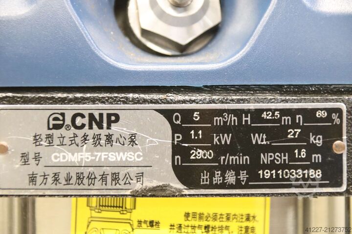 Centrifugaalpomp 1,1 kW CNP CDMF5-7FSWSC