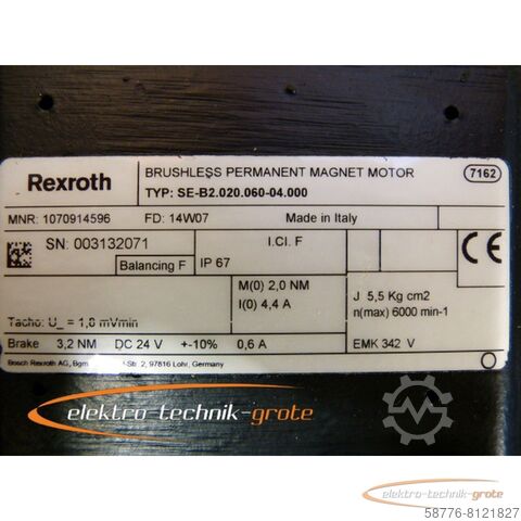 Control unit Rexroth SE-B2.000 Brushless Permanent Magnet Motor - ! -