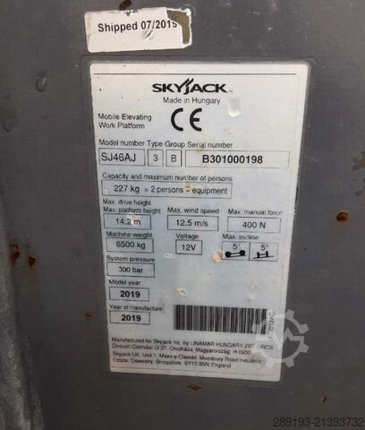 Hoogwerker zelfrijdend Skyjack SJ 46 AJ Diesel 16,10 m