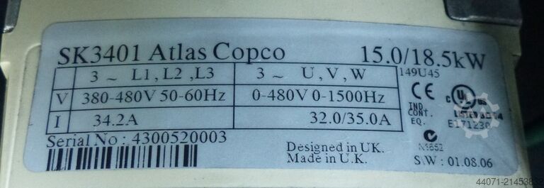 Šroubový kompresor GA11VSDFF Atlas Copco GA11VSDFF