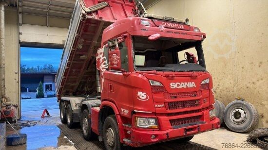 Camion basculante trilateral SCANIA P500 XT ,MEILLER KIPPER BORDMATIK,  RETARDER