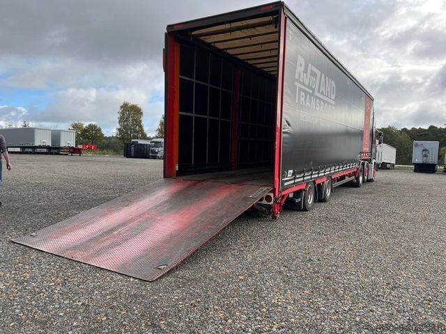 Semirimorchio con telone MEUSBURGER 2-Achs-Gabelstaplertransporter Rampe Dhollandia