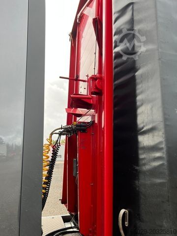 Åben sættevogn med presenning MEUSBURGER 2-Achs-Gabelstaplertransporter Rampe Dhollandia