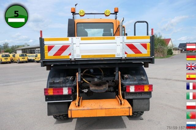 Düz kasa kamyon unimog U400  405/12 AHK KLIMA ZAPFWELLE vorn SFZ KOMMUNALHYDRAULIK EURO-5
