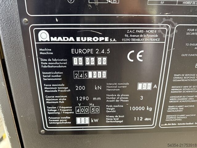 CNC revolverska bušilica Amada Europe 245