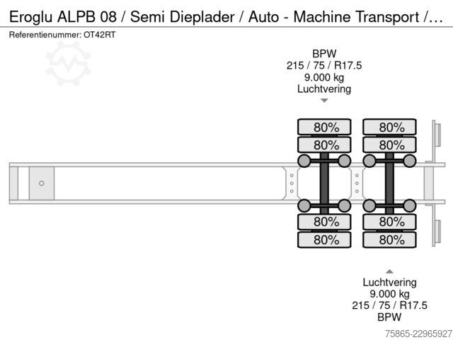 Fourgon porte-voitures Eroglu ALPB 08 / Semi Dieplader / Auto - Machine Trans...