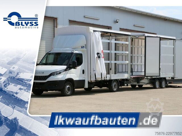 Transporter mit Pritsche & Plane IVECO Daily  Durchladezug mit Anhänger Planenaufbau