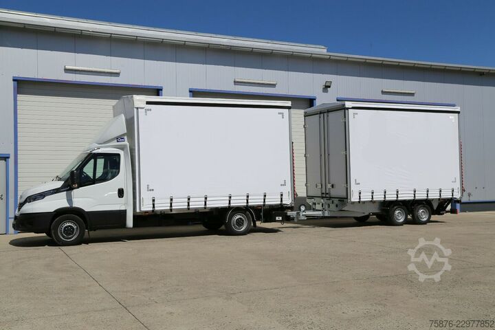 Transporter mit Pritsche & Plane IVECO Daily  Durchladezug mit Anhänger Planenaufbau
