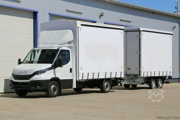Transporter mit Pritsche & Plane IVECO Daily  Durchladezug mit Anhänger Planenaufbau