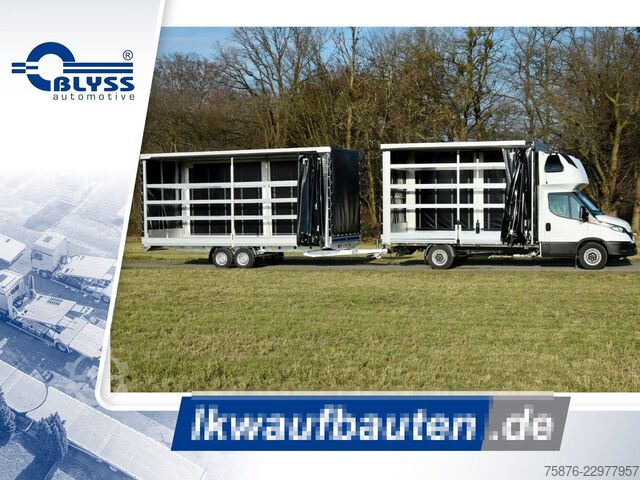 Transporter mit Pritsche & Plane IVECO Daily  Speditionszug mit Anhänger Planenaufbau