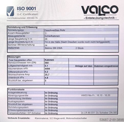 Aspirazione dei fumi di saldatura VALCO 