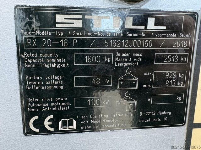 VS-22467 Electric triplex container forklift Still RX20-16P STILL RX20-16P