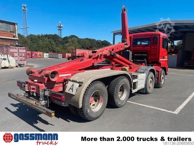 Camião porta-contentores de gancho MAN TGS 35.500 8x4 BB, Pritarder, Meiller RK 30.65
