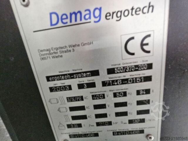 μηχανή χύτευσης με έγχυση DEMAG ergotech-system 500/370-200