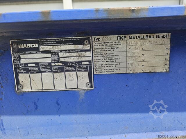 Μεταφορά εμπορευματοκιβωτίων MKF METALLBAU CS 20 -20 FOOT- CONTAINER CHASSIS -HEAVY DUTY- ...