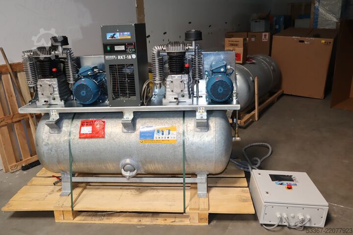 8 kW zuigercompressor, 500 liter ketel Renner RIKO 1400/500 M-KT