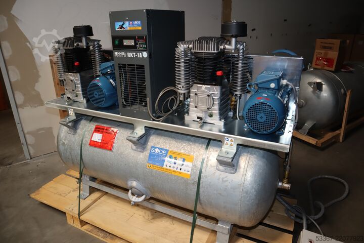 8 kW zuigercompressor, 500 liter ketel Renner RIKO 1400/500 M-KT