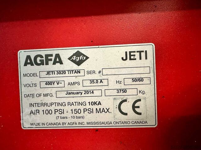 Imprimante à plat UV AGFA JETI 3020 TITAN