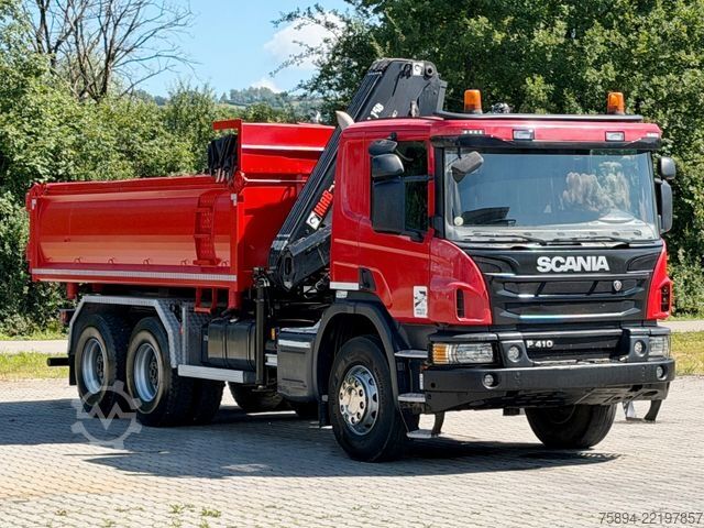 Auto-dizalica montirana na kamionu SCANIA P 410 Kipper 4,95m * KRAN/FUNK + BORDMATIC *6x4