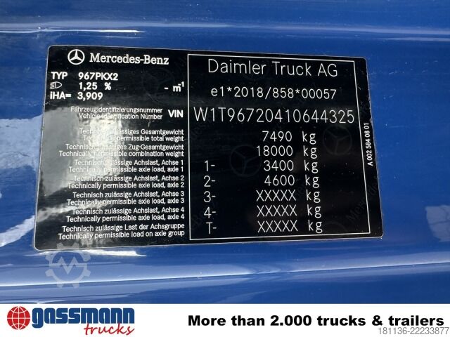 Kiepwagen bestelauto Mercedes-Benz Atego 816 K 4x2, 2x AHK, Meiller-Kipper, mehrfach