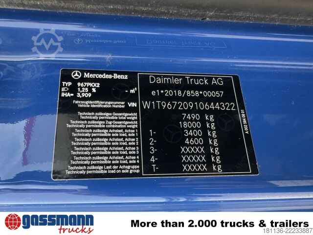 Kiepwagen bestelauto Mercedes-Benz Atego 816 K 4x2, 2x AHK, Meiller-Kipper, mehrfach