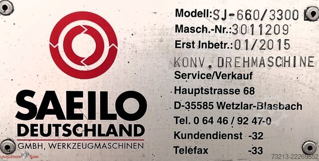 Leit- und Zugspindeldrehmaschine SAEILO SJ-660/3300