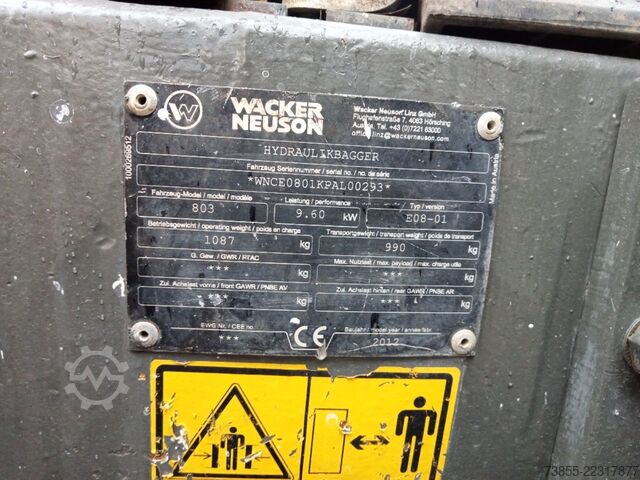 Miniexcavadora < 7t Wacker Neuson 803RD