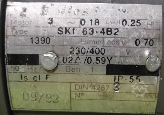 Tandwielmotor 0,18 kW 18 tpm Elektrim SKI63-4B2