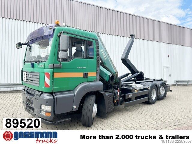 Φορτηγό γερανός roll-off MAN TGA 26.480 6x4H-4 BL, HydroDrive, Lenk-/Lift, Kran