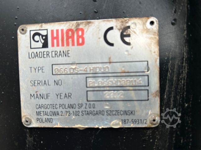 Truck-mounted crane van FUSO Canter 7C18 Pritsche + HIAB 066 Kran