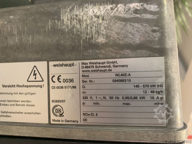 Oil burner Weishaupt WL40Z-A Weishaupt WL40Z-A-570Kw