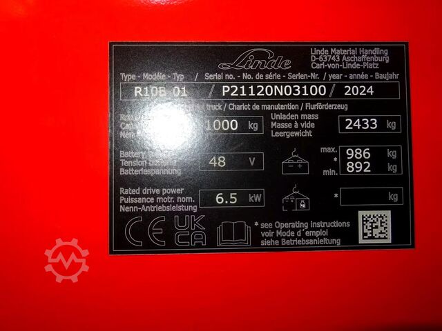 Reach truck Linde R10B-01