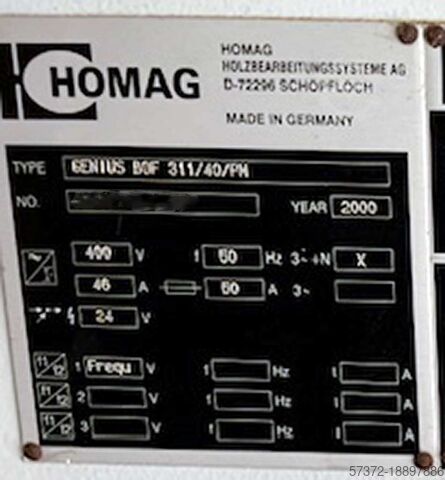 CNC houtbewerkingscentrum Homag Genius BOF 311/40/PM