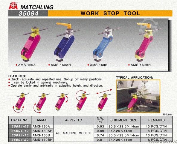 Guida fresatrice / battuta pezzo nuova Matchling AMS-160 BH