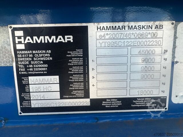 Semi-remorque à carrosserie interchangeable Hammar 195 C / Seitenlader / 20 - 45 Fuß / Sidel
