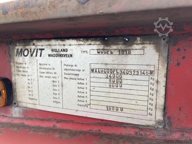 Containertransport Movit COOPL 1618 20-40-40 HighCube / Discbrakes / NL
