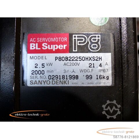 Besturingsunit Sanyo Denki P80B22250HXS2H AC Servomotor - ! -