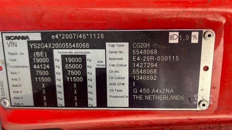 Standard-SZM Scania G 450 (RETARDER / BELGIAN TRUCK / PERFECT CONDI...