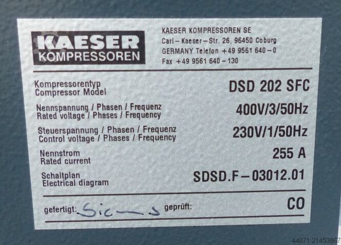 Skruvkompressor DSD202SFC Kaeser DSD202SFC