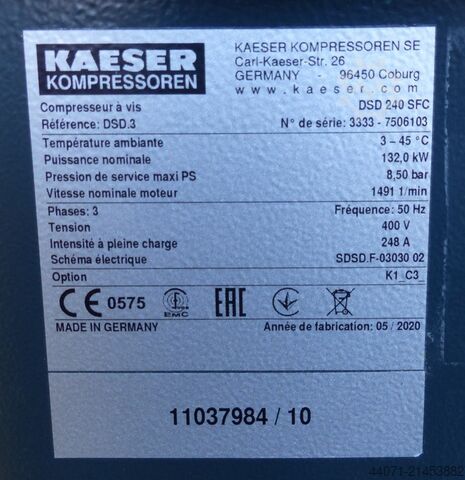 Skruvkompressor DSD240SFC Kaeser DSD240SFC