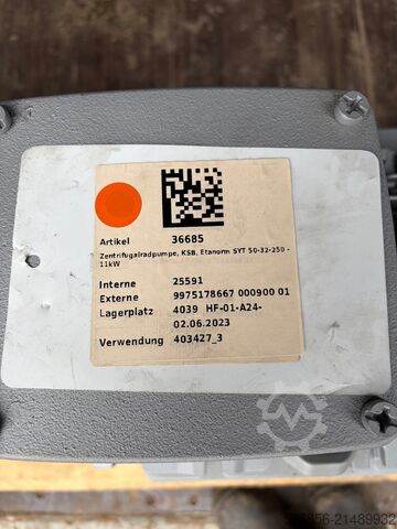 Ny industripumpe KSB Etanorm SYT 50-32-250 – 11 kW – 2023 KSB Etanorm SYT 50-32-250 – 11 kW – 2023 KSB Etanorm SYT 50-32-250 – 11 kW – 2023