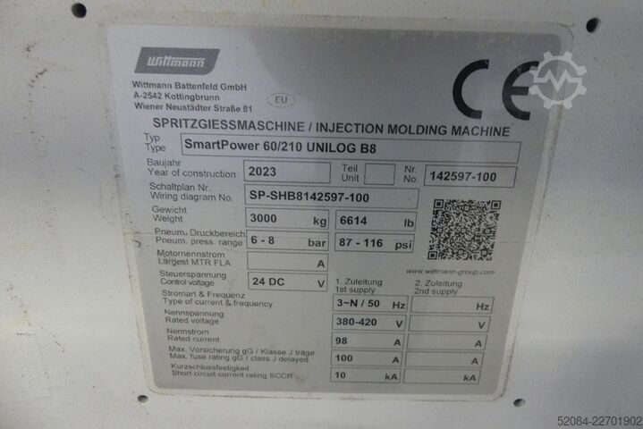 Wittmann Battenfeld - máquina de injeção de plástico Wittmann Battenfeld SmartPower 60/210 Unilog B8