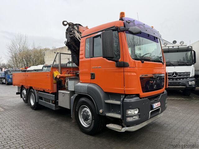 Ciężarówka z płaską platformą MAN TGS 26.480 6X4H-2 Kran Fassi F310 18.50 Meter