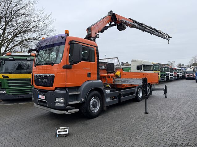 Ciężarówka z płaską platformą MAN TGS 26.480 6X4H-2 Kran Fassi F310 18.50 Meter