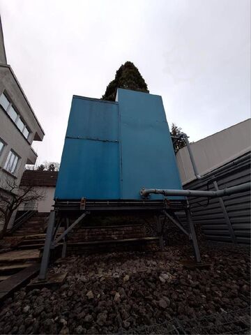 Cooling system recooler for injection molding Cofely 300 kW Verdunstungskühler