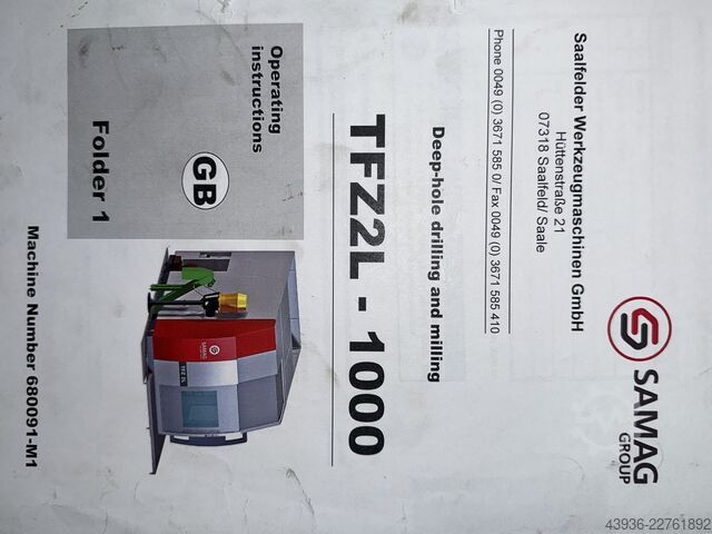 Βαρελοτρυπάνι βαθιάς οπής Samag - TFZ 2L-1000 Samag TFZ 2L-1000