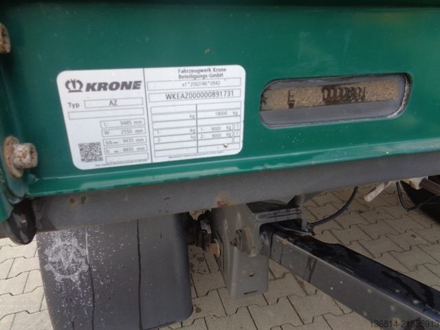 Remorque ouverte avec bâche KRONE AZ 18 F Staplerhalterung 7,3 Meter